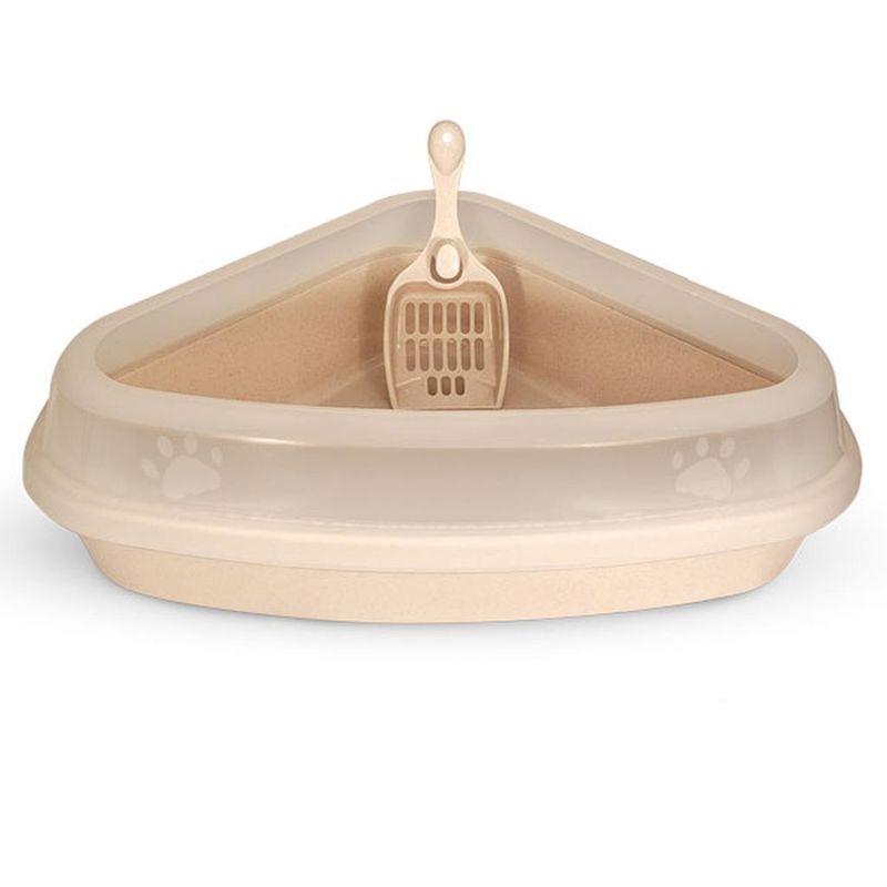 Туалет для кошек угловой с бортом (совок в комплекте) 54 х 40 х 15 см