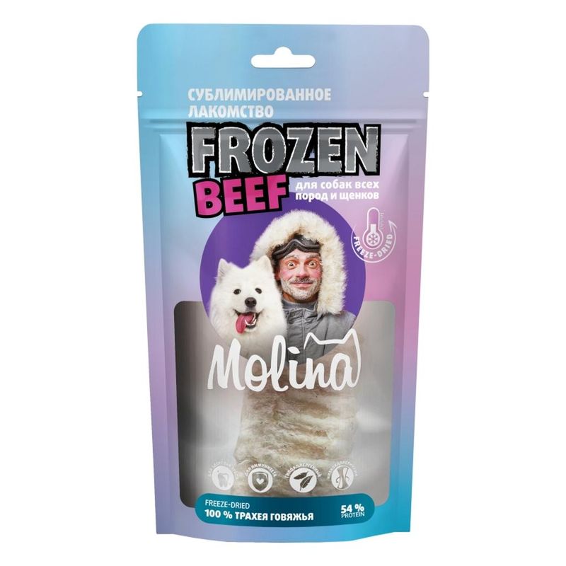 Frozen Beef, Сублимированное лакомство Трахея говяжья для собак всех пород и щенков 50 гр