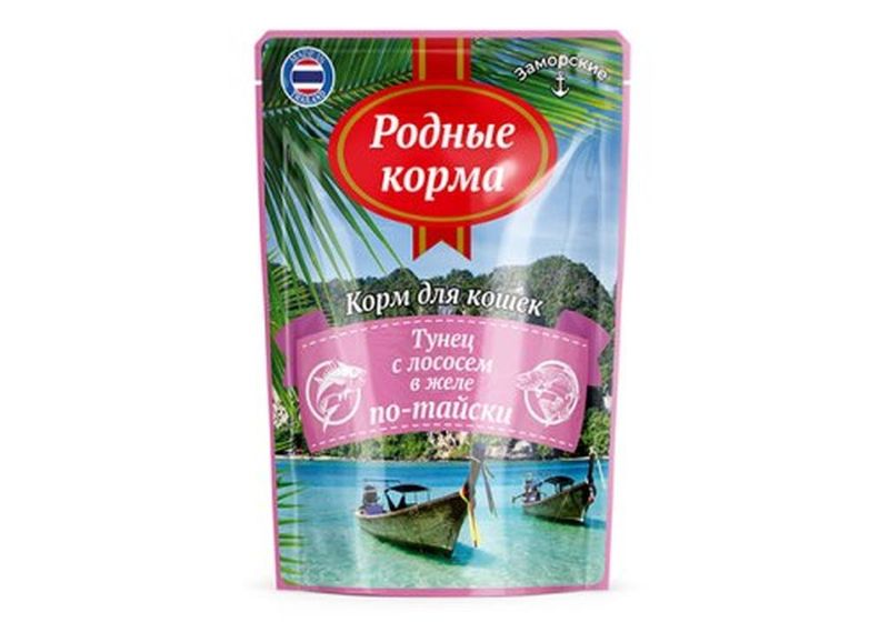 РК Заморские паучи д/кошек тунец с лососем в желе по-тайски 70 гр 1*24