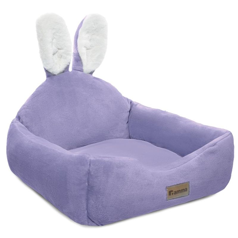 Лежанка квадратная "Зайка", 50 х 50 х 22 см серый