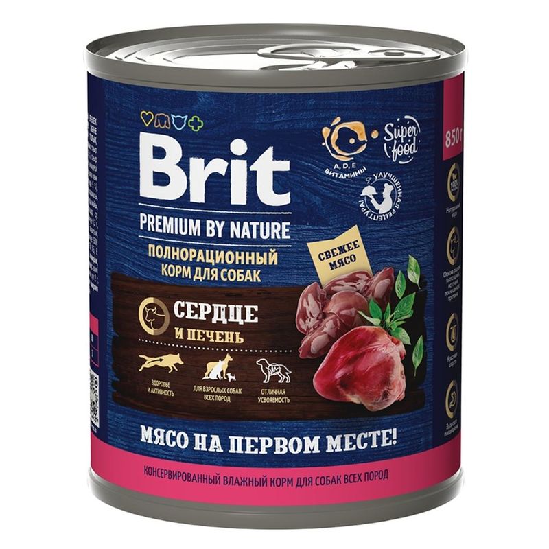 Brit Premium by Nature Dog Heart & Liver 850 гр