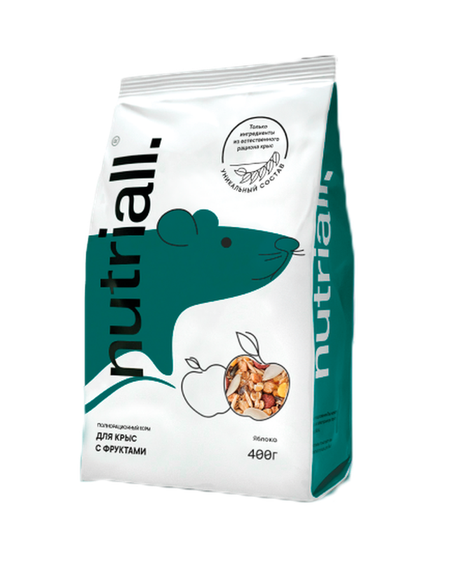 Nutriall Полнорационный корм д/крыс с фруктами 400 г