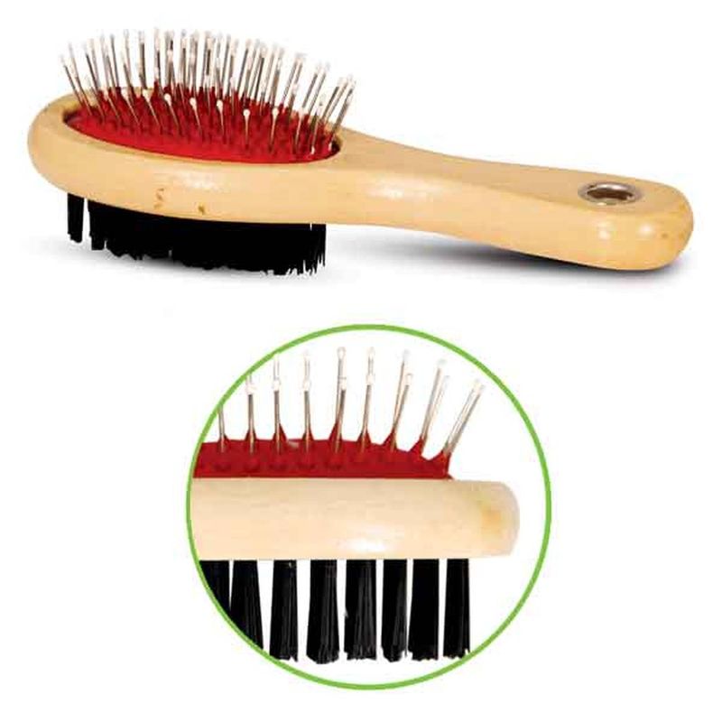 Щетка двухсторонняя "Классика" с деревянной ручкой 17 х 5,5 см