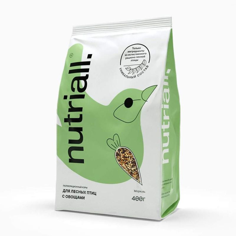 Nutriall Полнорационный корм д/лесных птиц с овощами 400 г