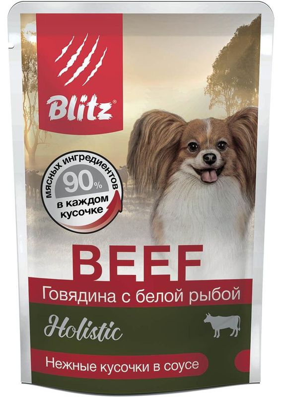 Blitz Holistic Beef & White Fish Adult Dog Small Breeds in Gravy 85 гр