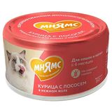 Влажный дополнительный корм на каждый день для кошек и котят старше 6 месяцев "курица с лососем в нежном желе" 80 гр