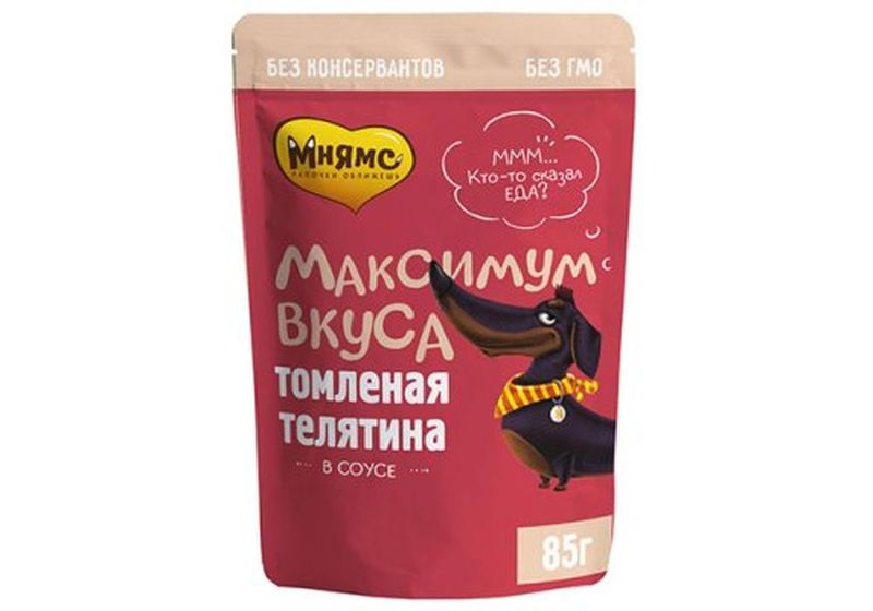 Лакомство Мнямс д собак Томленая телятина в соусе "Максимум вкуса" 85 г