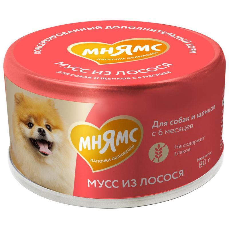 На каждый день Мусс из лосося для собак и щенков старше 6 месяцев 80 гр