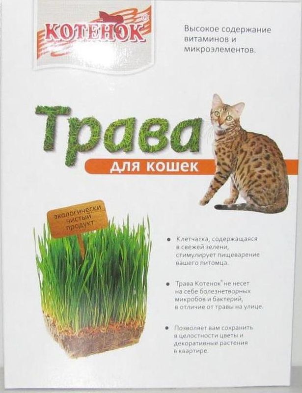 Трава "Котенок" для кошек, коробка 80 гр