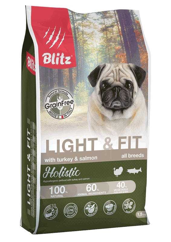 Blitz Holistic Light & Fit Dog Turkey & Salmon (Grain Free) 1,5 кг