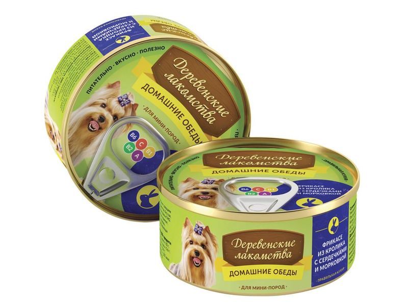 Домашние обеды для мини-пород: фрикасе из кролика с сердечками и морковкой 100 гр