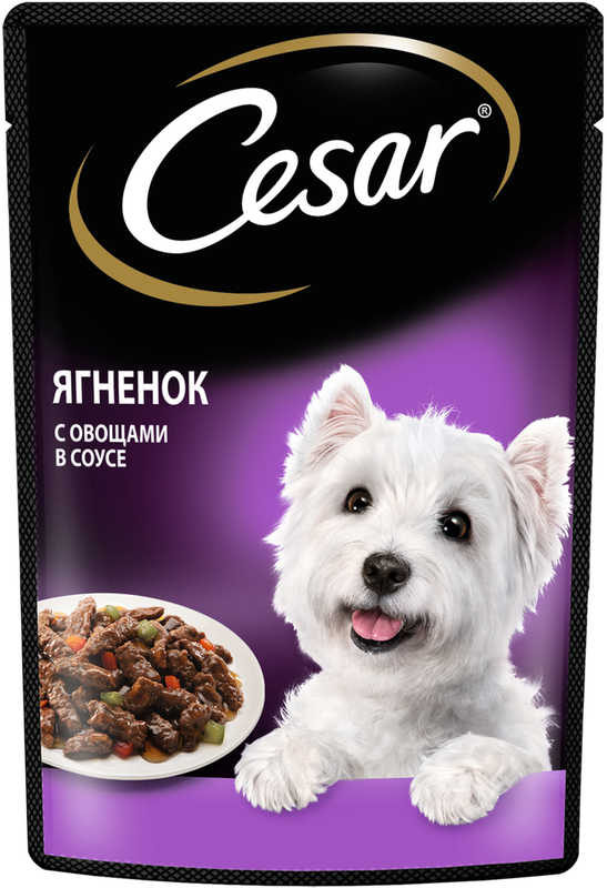 Влажный корм для взрослых собак, с ягненком и овощами в соусе, пауч 85 гр