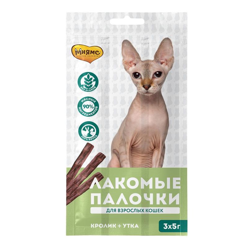 Лакомые палочки для кошек с Уткой и Кроликом 15 гр (3 шт)