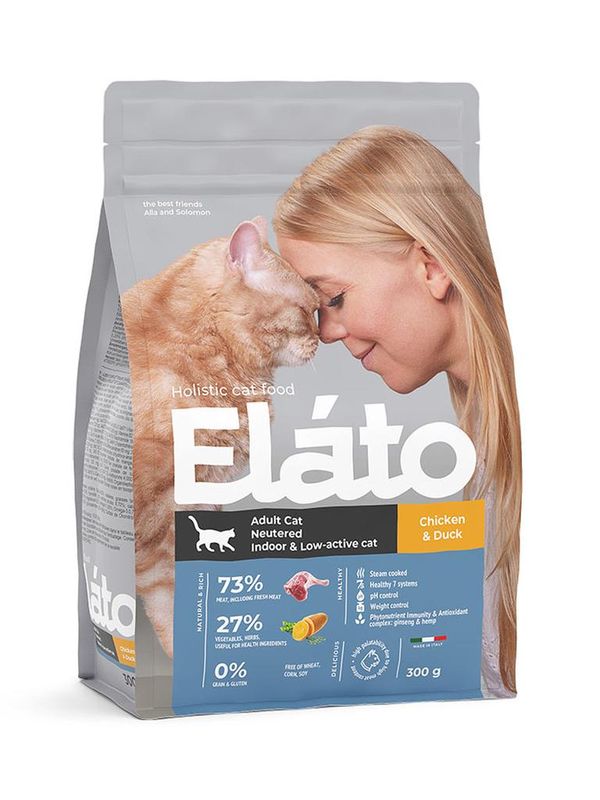 Elato Holistic Adult Cat Neutered / Indoor & Low-Active Cat 300 гр