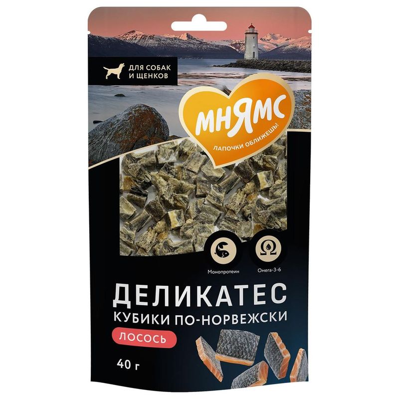 Деликатес "Кубики по-норвежски" для собак 40 гр