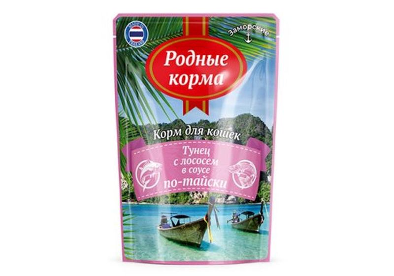 РК Заморские паучи д/кошек тунец с лососем в соусе по-тайски 70 гр 1*24