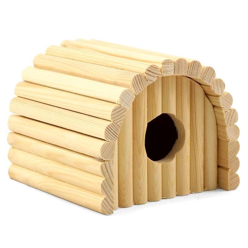 Домик деревянный для мелких животных полукруглый 12,5 х 13 х 10,5 см