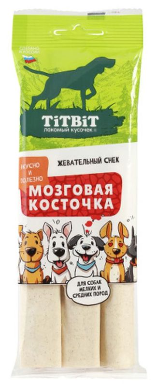 Жевательный снек Мозговая косточка лакомство для собак мелких и средних пород 95 гр