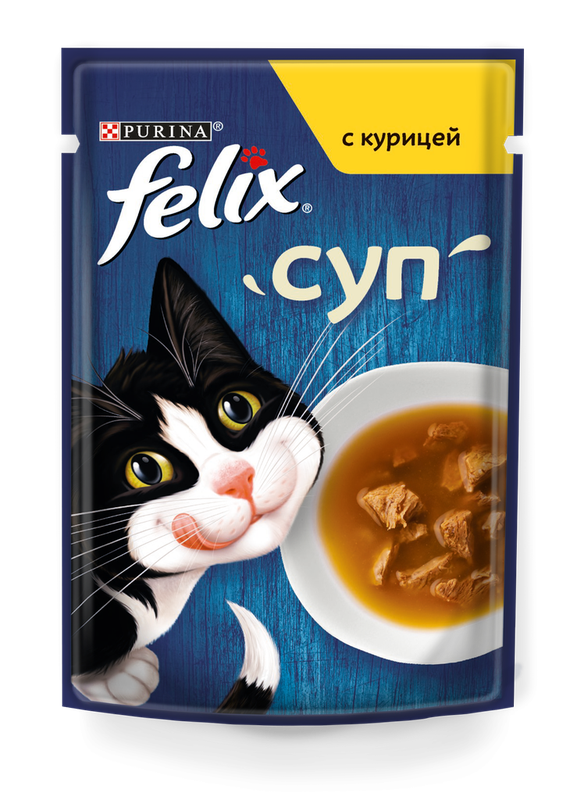 Суп для взрослых кошек с курицей, пауч 48 гр