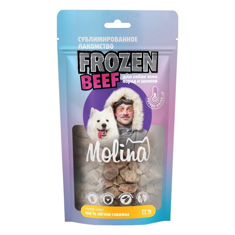 Frozen Beef, Сублимированное лакомство Легкое говяжье для собак всех пород и щенков 30 гр