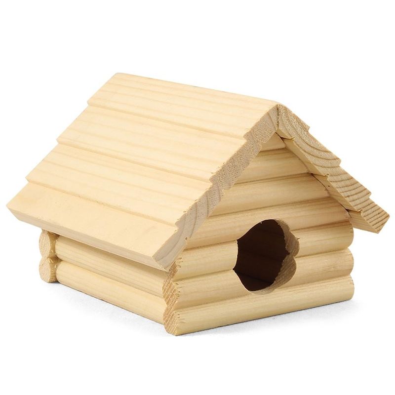 Домик деревянный для мелких животных 13,5 х 13 х 8,5 см