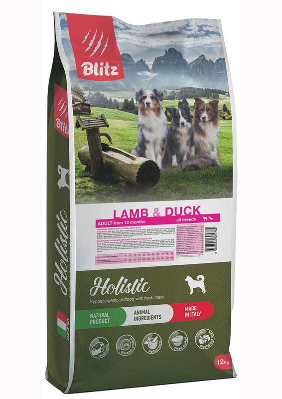 Blitz Holistic Lamb & Duck Adult Dog All Breeds (Grain Free) 1,5 кг
