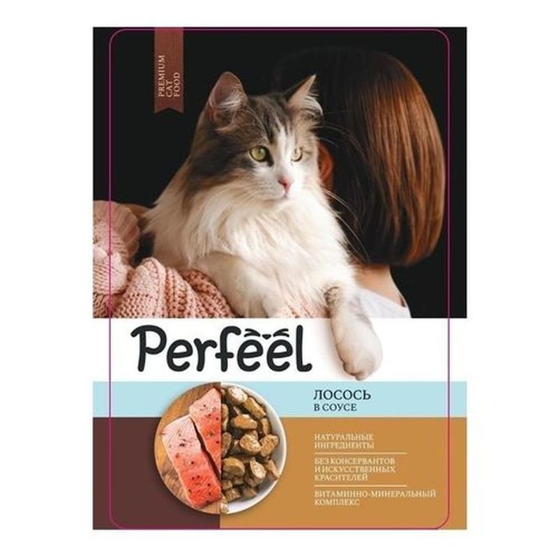 Perfeel Корм консервированный д/взр. кошек лосось в соусе 75 гр| (28)