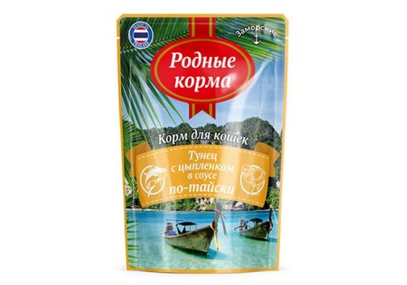 РК Заморские паучи д/кошек тунец с цыпленком по-тайски 70 гр 1*24