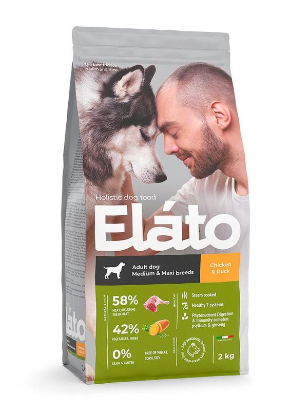 Elato Holistic Adult Dog Medium & Maxi Chicken & Duck 2 кг