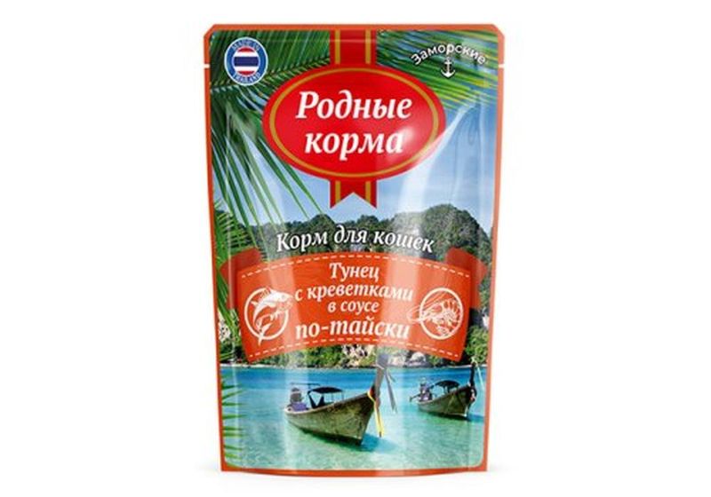 РК Заморские паучи д/кошек тунец с креветками в соусе по-тайски 70 гр 1*24