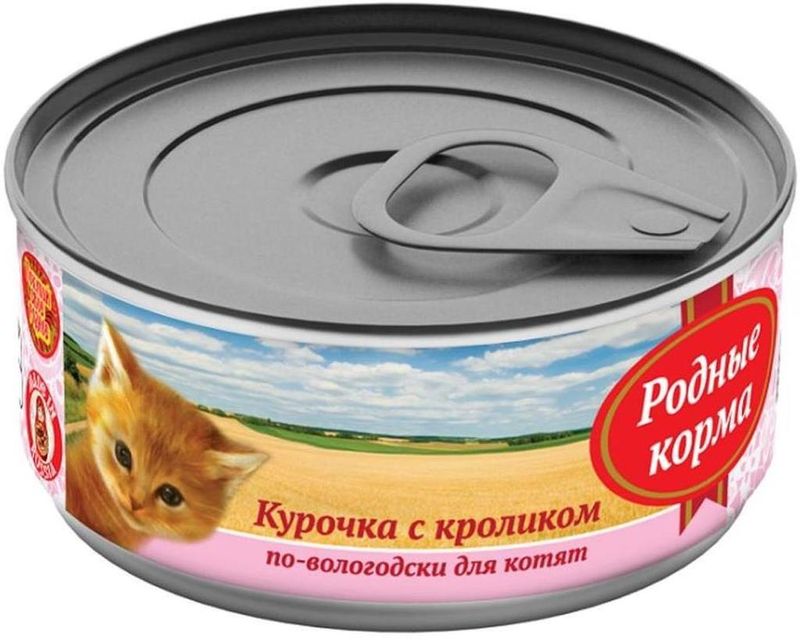 Консервированный корм для котят курочка с кроликом по-вологодски 100 гр 100 гр