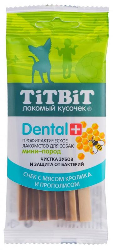 Dental+, Снек с мясом кролика для собак мини-пород 25 гр