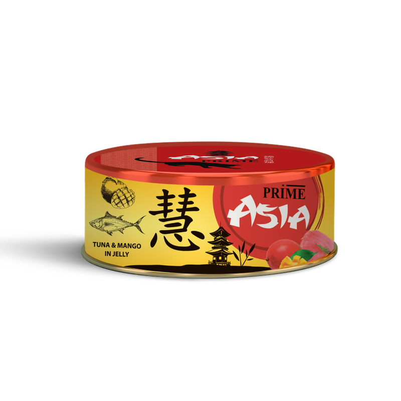 ASIA, Консервированный корм для взрослых кошек с тунцом и манго в желе, банка 85 гр