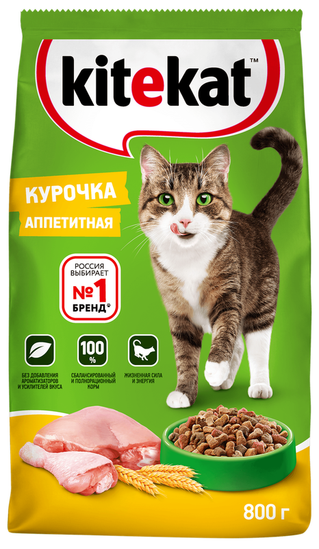 Kitekat Аппетитная курочка Cухой корм для кошек   0,35 кг(20)