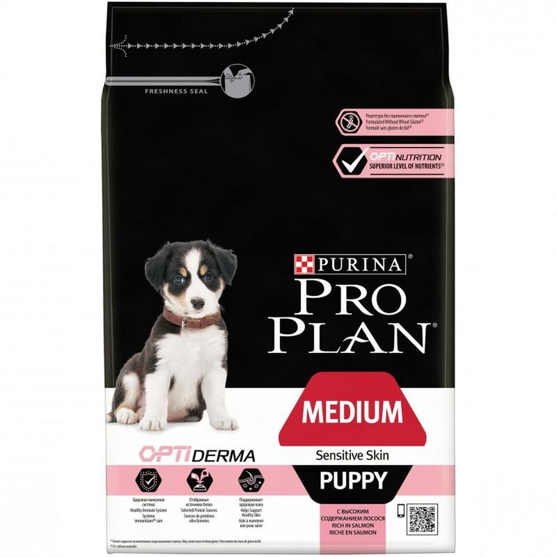 Purina Pro Plan Medium Puppy Sensitive Skin OPTIDERMA 3 кг
