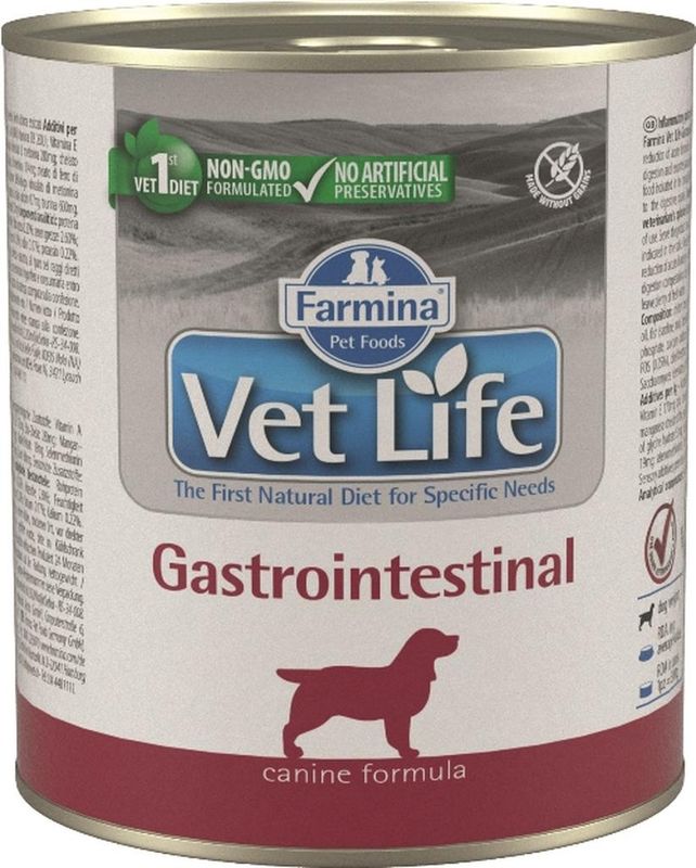 Фармина Vet Life Dog Gastro Intestinal паштет при нарушениях работы ЖКТ для собак 300гр