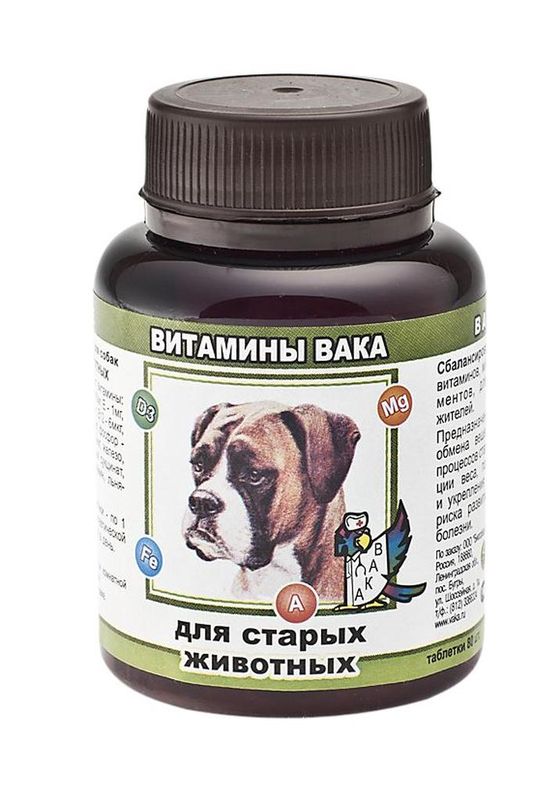 Витамины для собак "Для старых животных" 80 таб