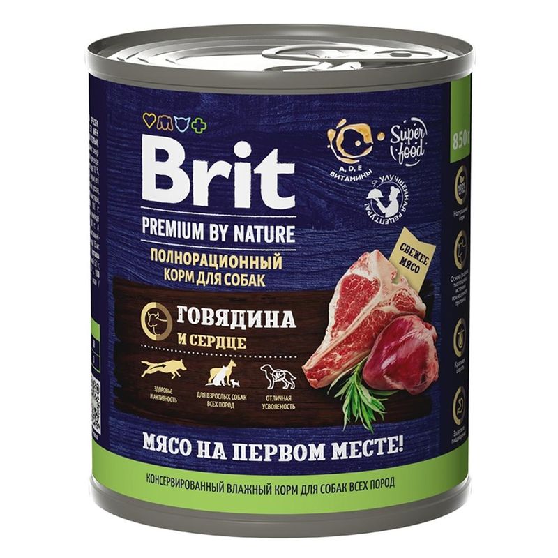 Brit Premium by Nature Dog Beef & Heart 850 гр