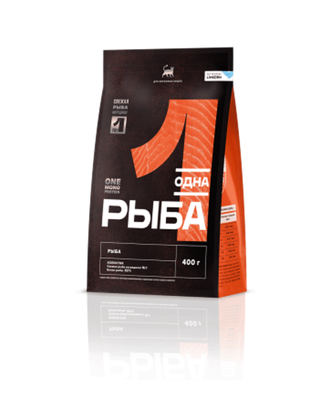 Сухой полнорационный корм для взрослых кошек с рыбой 400 гр