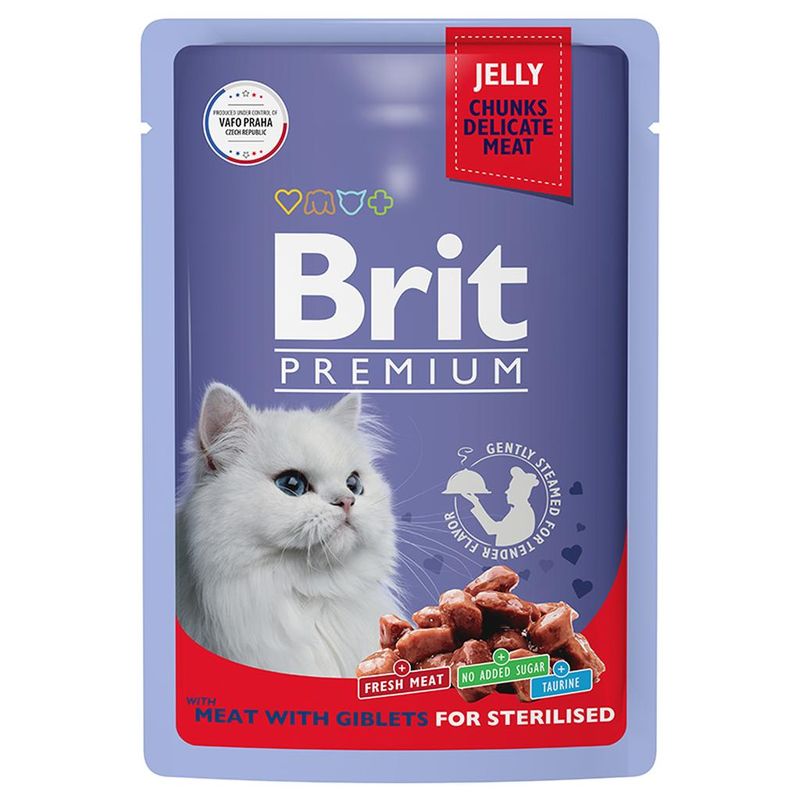 Brit Premium Cat Pouch Meat with Giblets in Jelly 85 гр