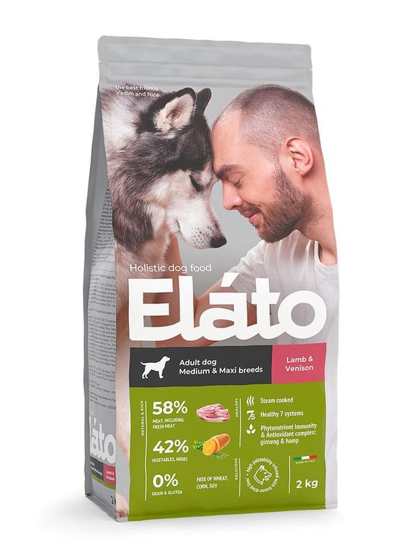 Elato Holistic Adult Dog Medium & Maxi Lamb & Venison 2 кг
