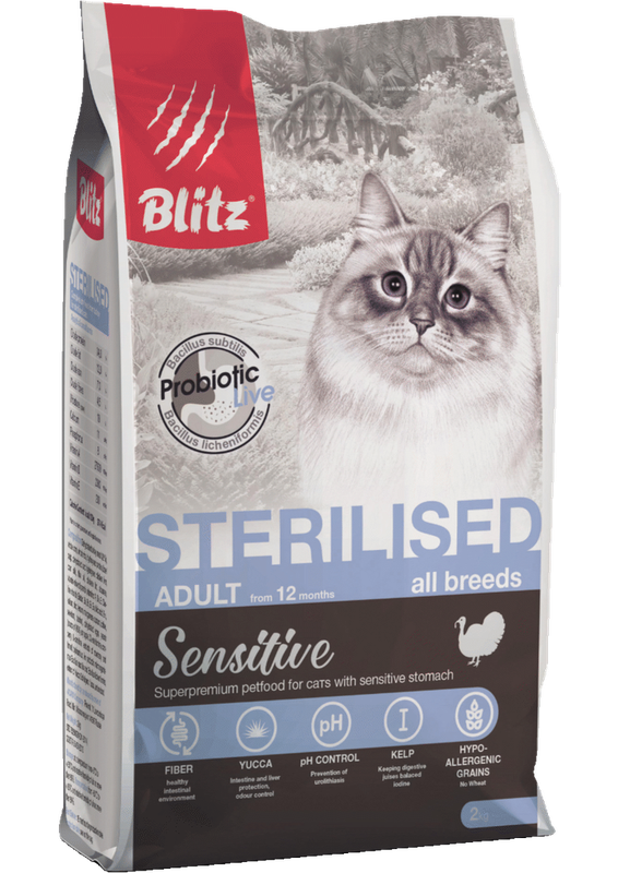 Blitz Sensitive Turkey Adult Sterilised Cat 2 кг