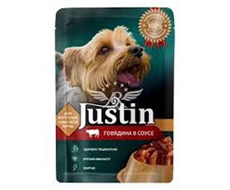 Корм консервированный для взрослых собак всех пород с говядиной в соусе 75 гр