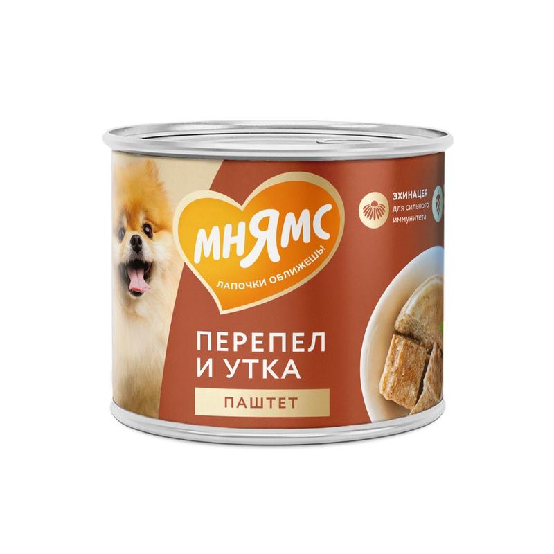 Паштет из утки и перепела для собак всех пород «Сильный иммунитет" 200 гр