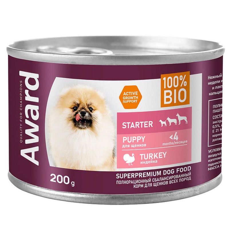 AWARD Паштет д/щенков, беременных и кормящих сук из индейки 200 гр