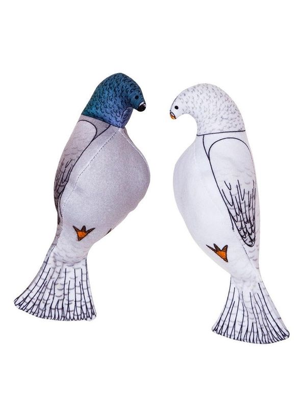 Голубь и голубка с валерианой, 1 шт 23 см