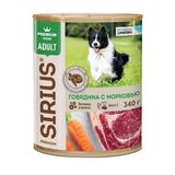 Корм консервированный полнорационный для взрослых собак Говядина морковь 340 гр