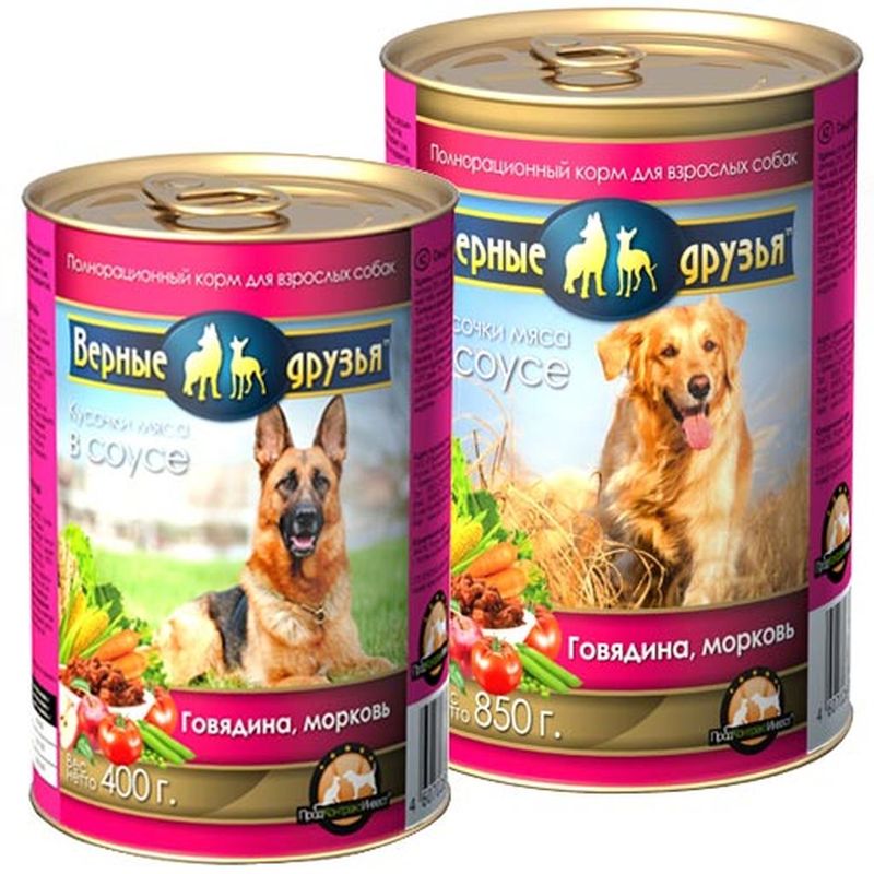 Кусочки мяса в соусе для взрослых собак всех пород - Говядина и морковь 415 гр