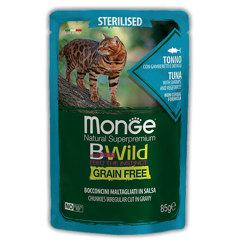 Monge Cat BWild Grain Free Tuna & Shrimps 85 гр