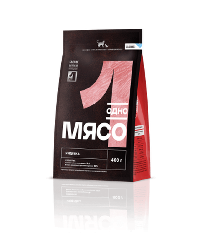 Сухой корм для взрослых кошек с мясом индейки 400 гр